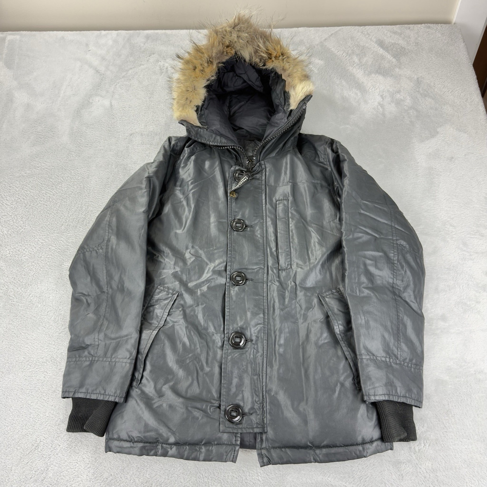Vintage Canada Goose Women's Sz S Down Black Parka Jacket 3425JL Made In Canada